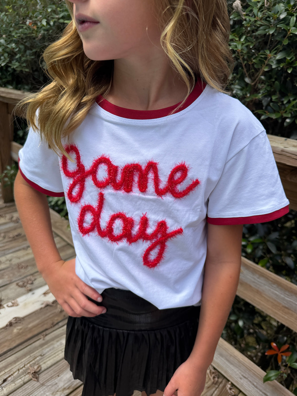 Red Tinsel Game Day Tee
