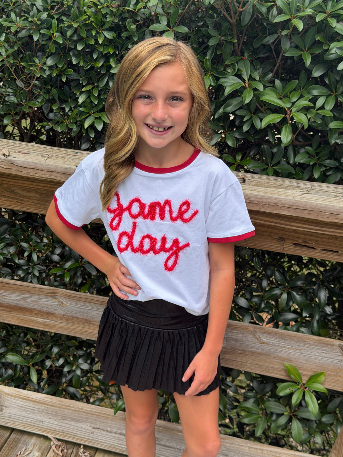 Red Tinsel Game Day Tee