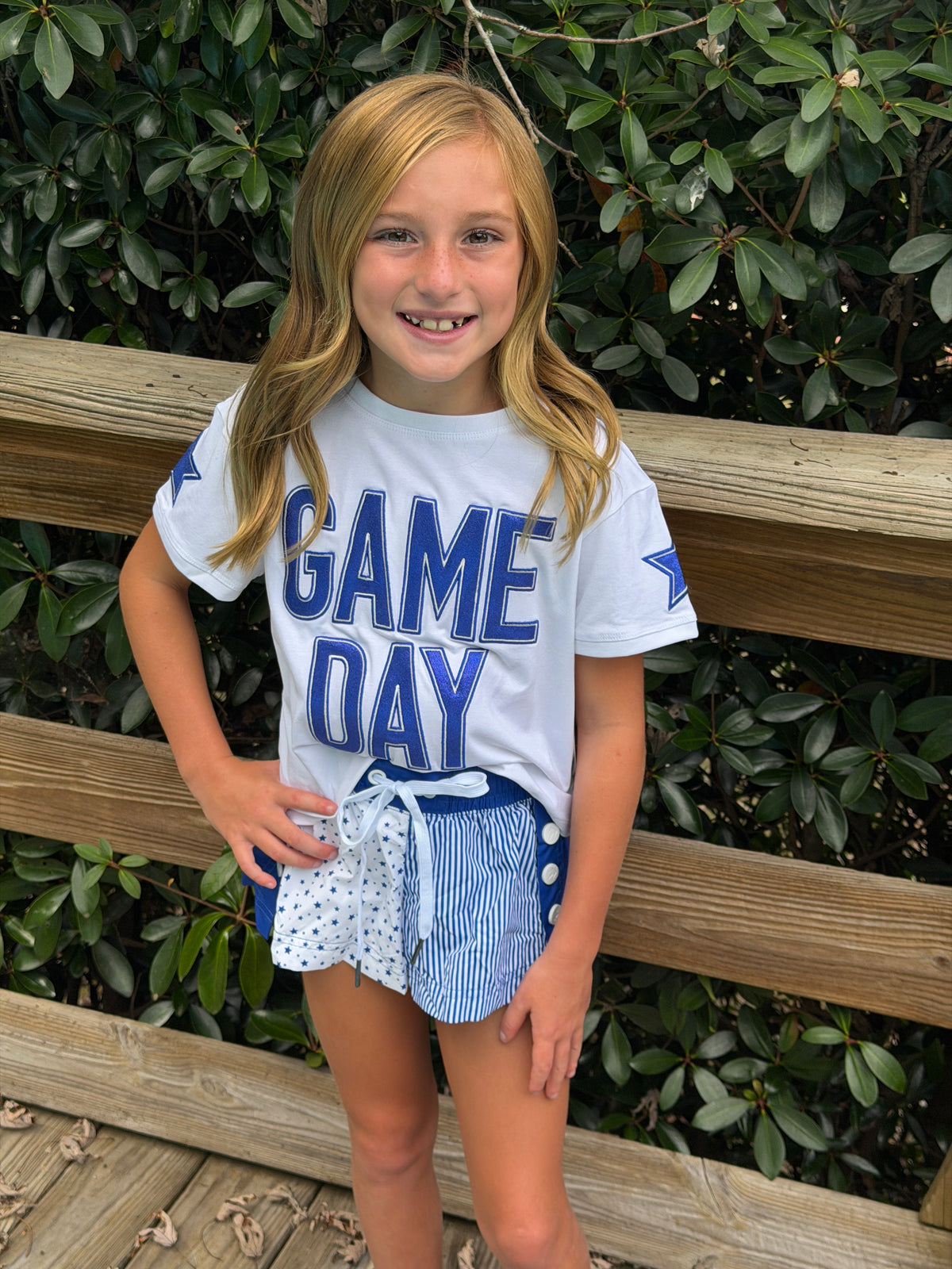 Blue Shimmer Game Day Tee
