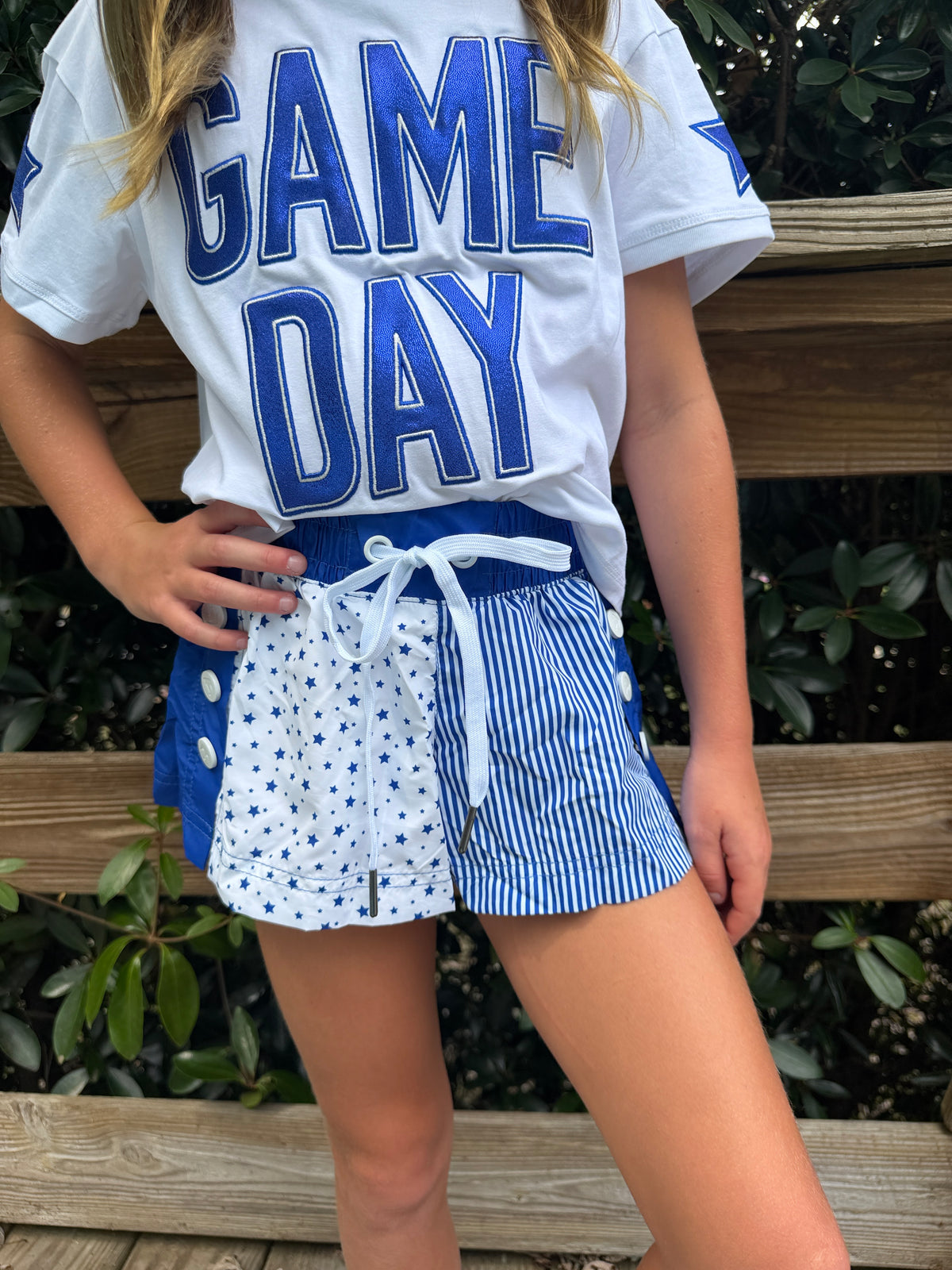 Blue Stars and Stripes Block Shorts
