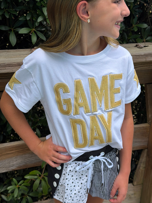 Gold Shimmer Game Day Tee