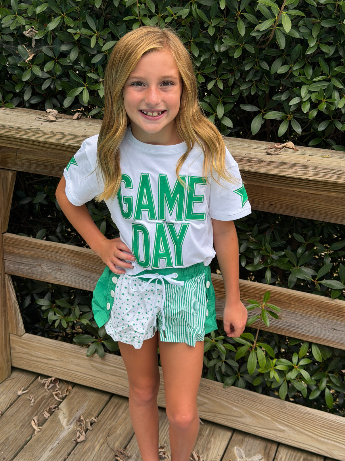 Green Shimmer Game Day Tee