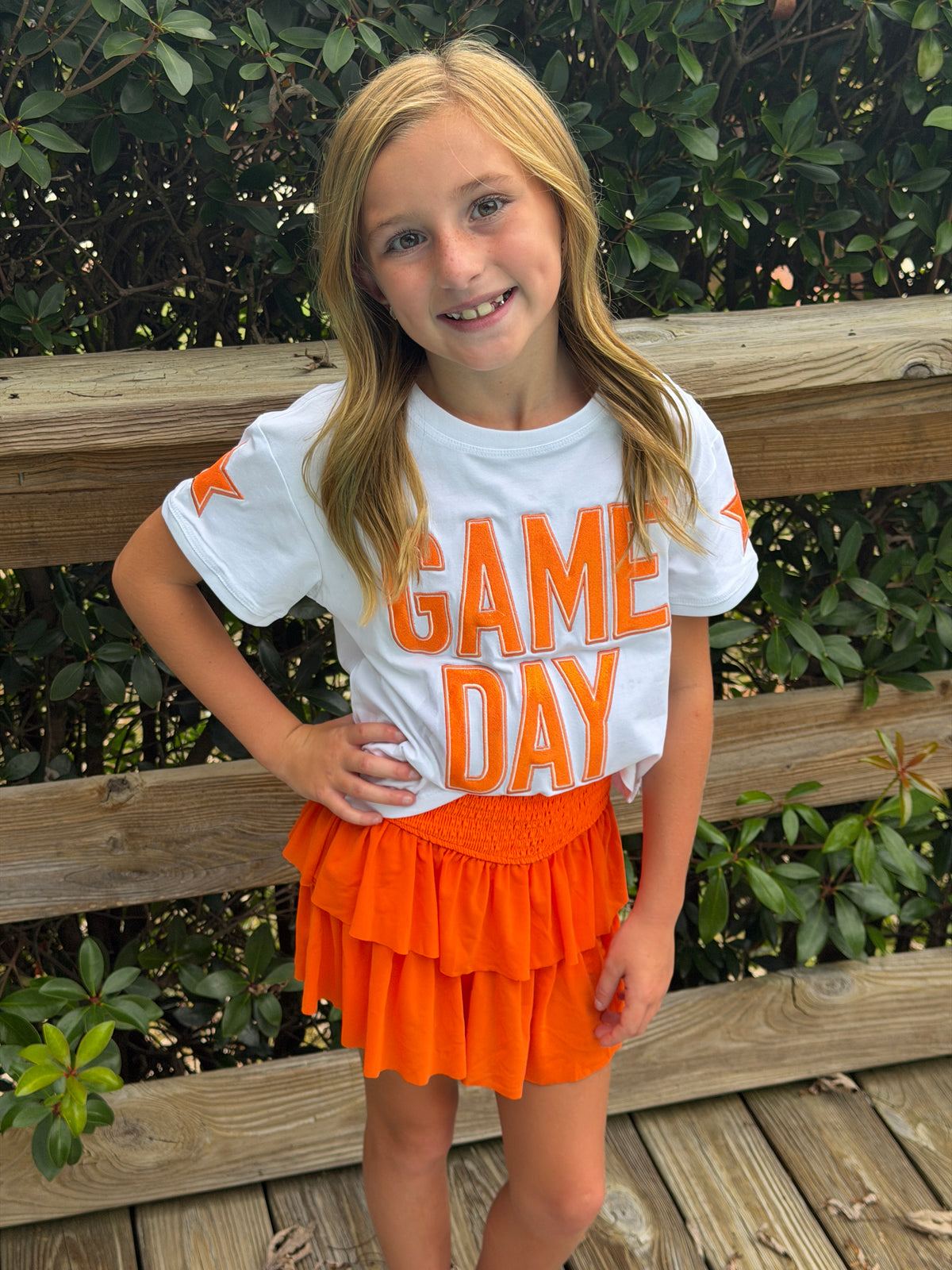 Orange Shimmer Game Day Tee