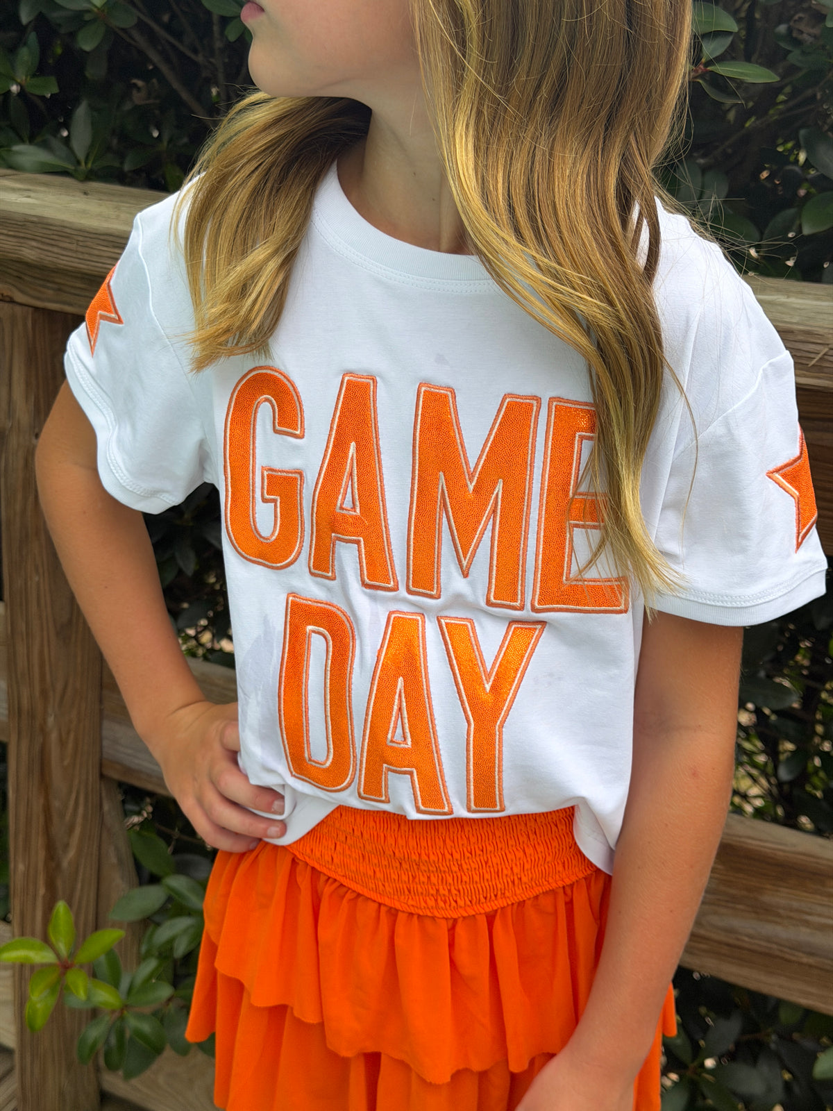 Orange Shimmer Game Day Tee