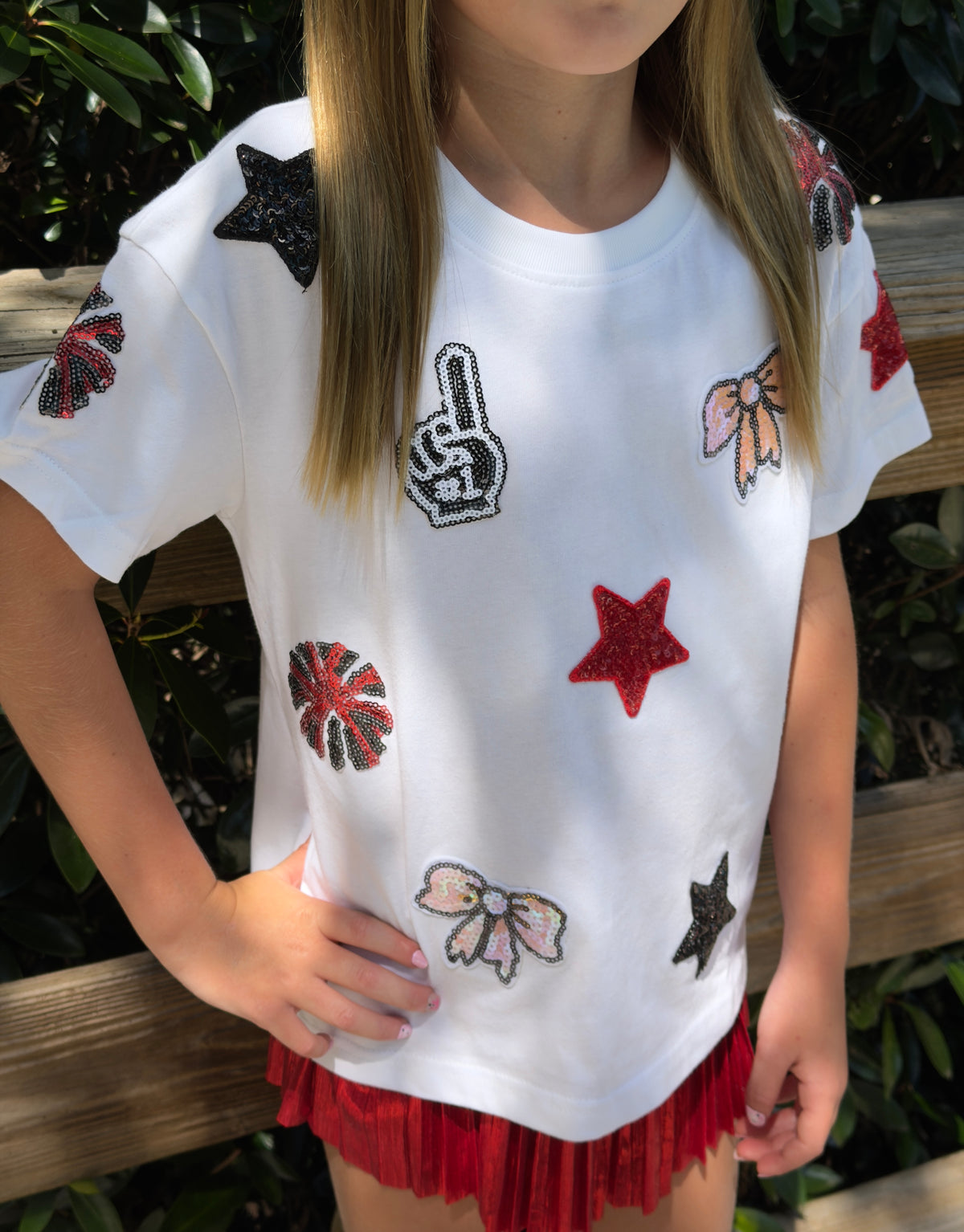 Sequin Patch Game Day Tee