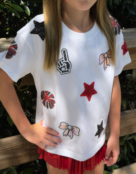 Sequin Patch Game Day Tee