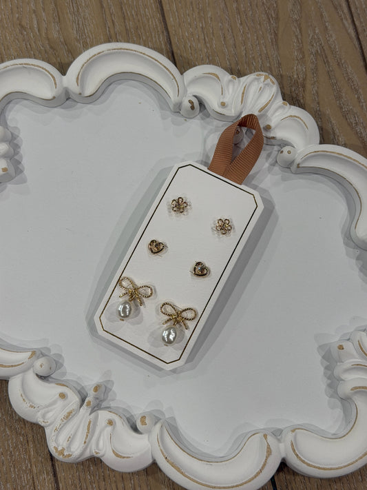 Bows & Blooms Earring Set