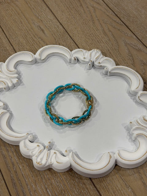Color Pop Chain Bracelet - Aqua