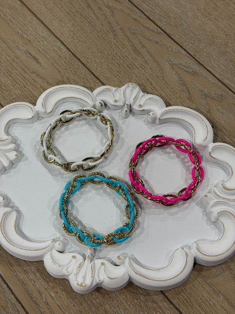 Color Pop Chain Bracelet - White