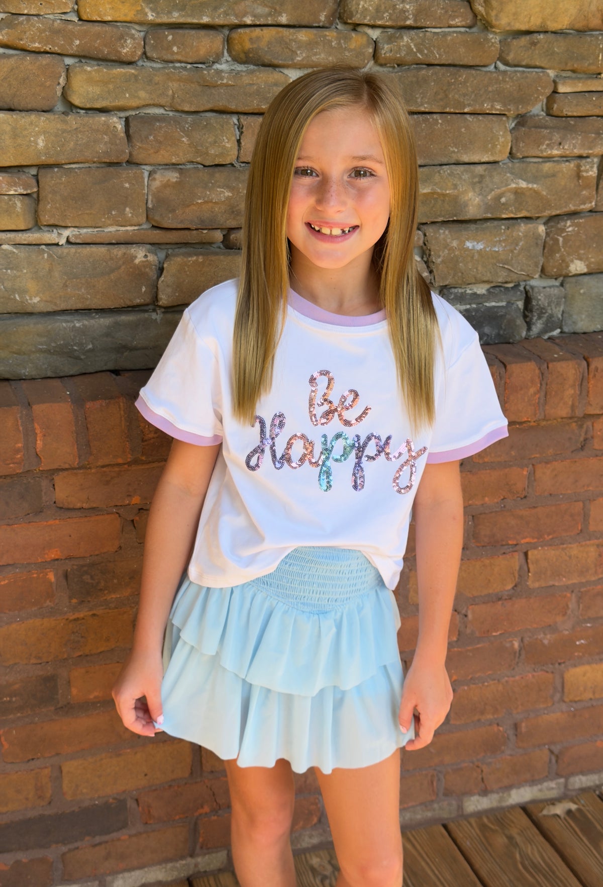 Be Happy Sequin Tee