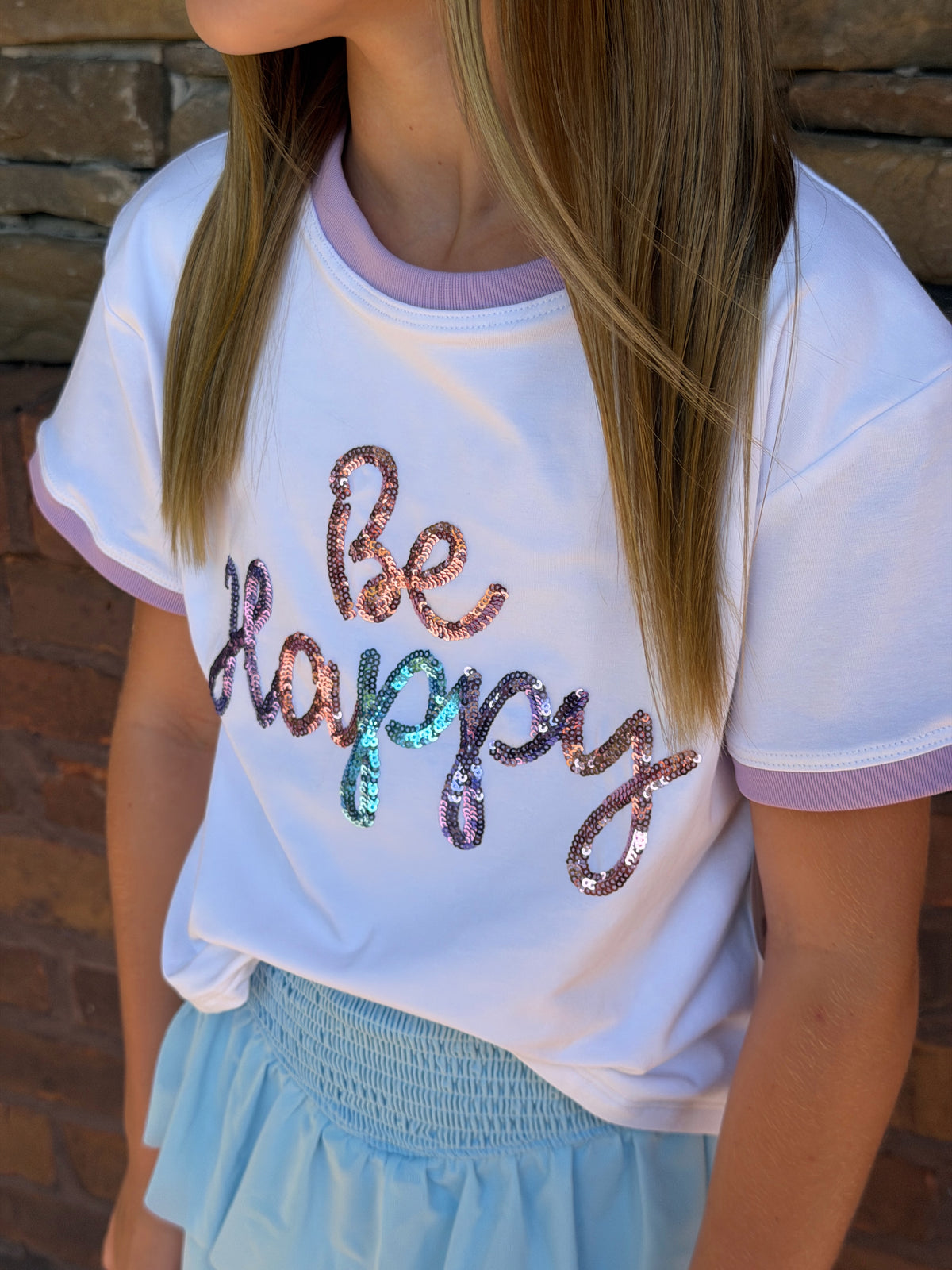 Be Happy Sequin Tee